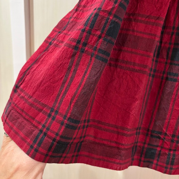 Gymboree Girls Red Black Plaid Velvet Bow Dress Size 8 Holiday Party Occasion - Picture 8 of 8